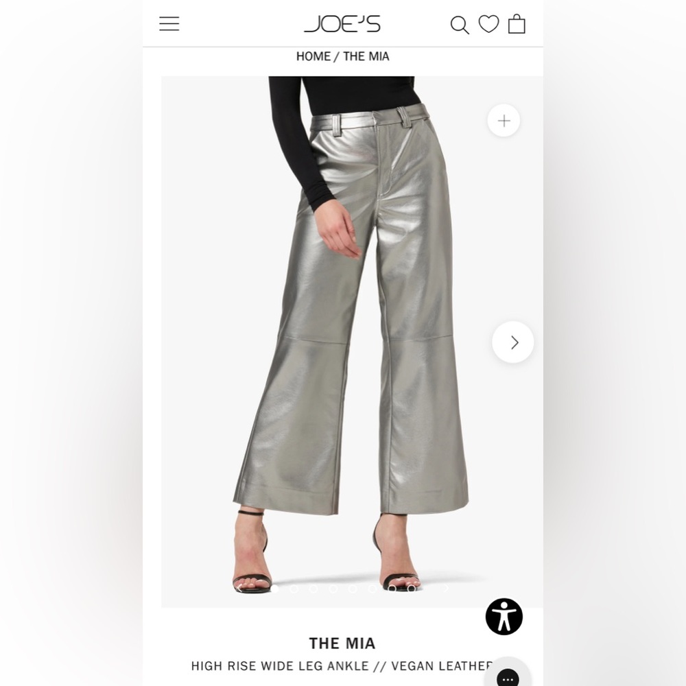 Joe's Jeans THE MIA
HIGH RISE WIDE LEG ANKLE // VEGAN LEATHER | Size: 29